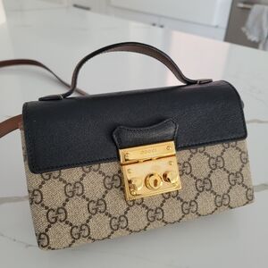 Vintage Gucci Black and Tan Women's Bag